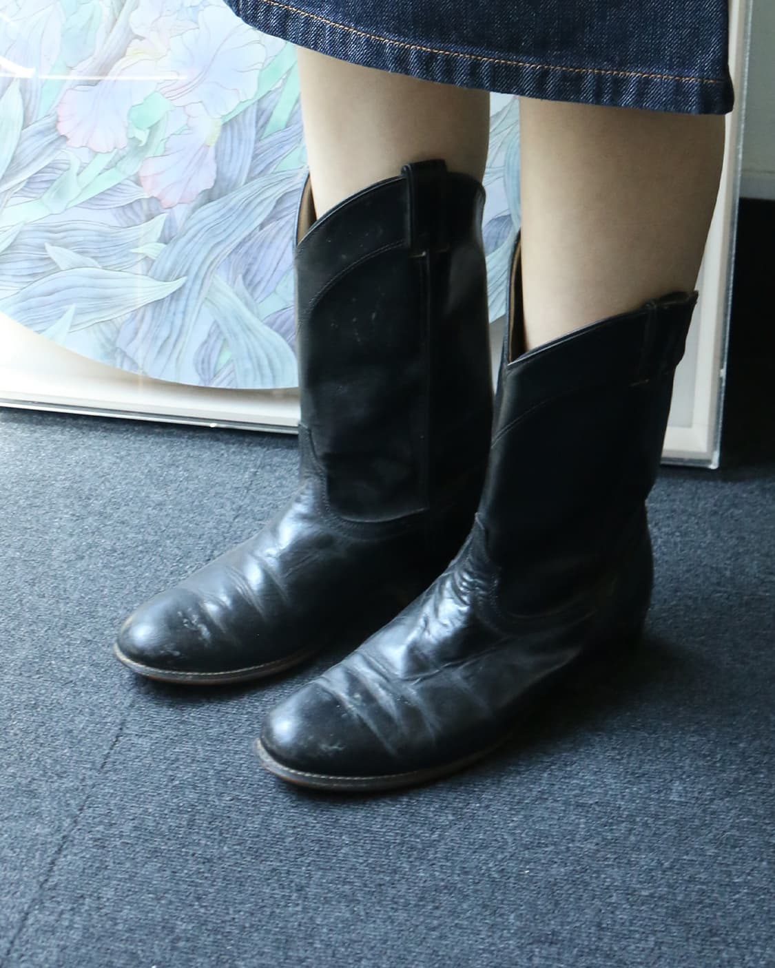 라레도 블랙 레더 웨스턴 부츠 상품이미지2
