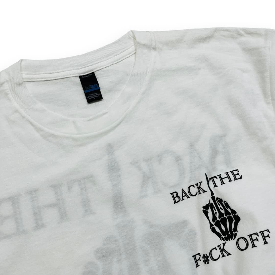 Back The F#ck off 스켈레톤 핸드 반팔 티셔츠 상품이미지4