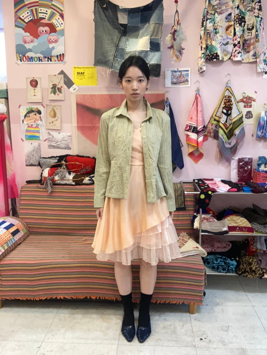 착샷) 코랄 캉캉 플레어 끈나시 파티 드레스 상품이미지9