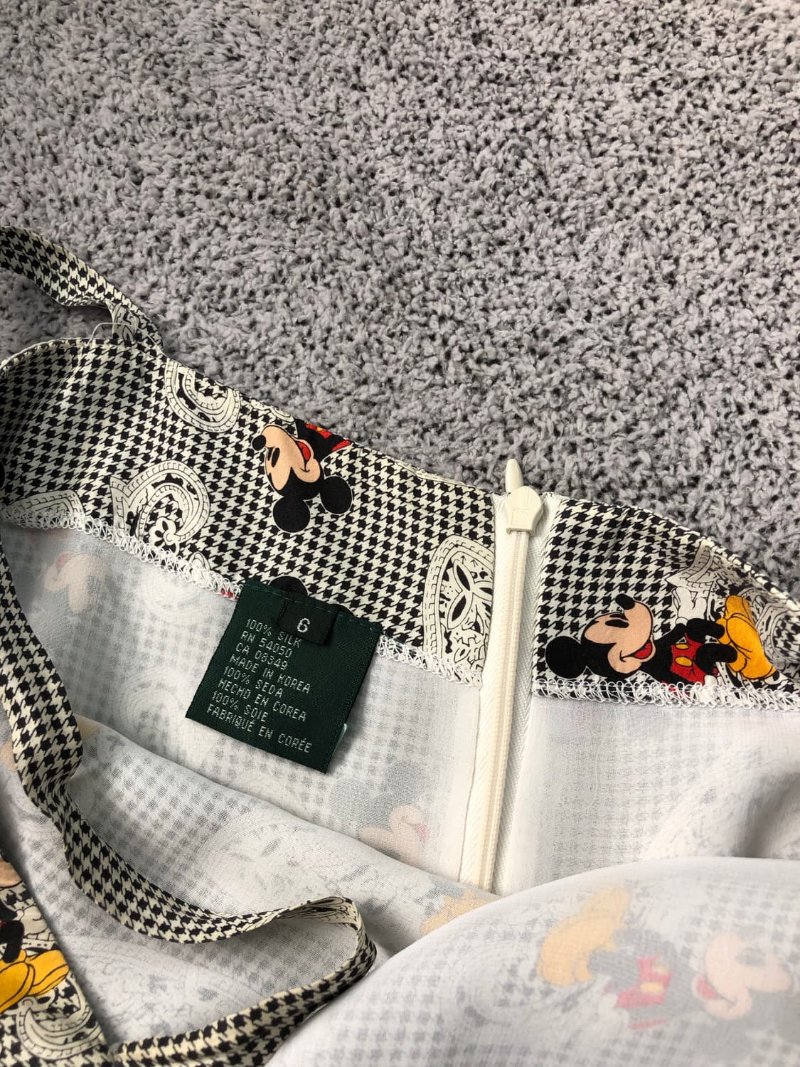 (50% OFF) 빈티지 미키마우스 실크 원피스 상품이미지5