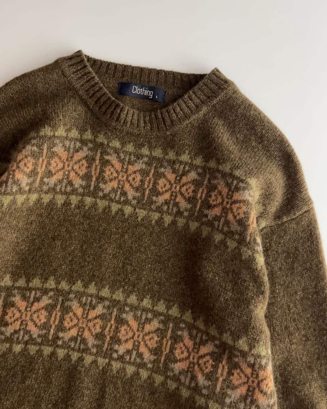 클로딩 빈티지 패턴 울 니트 상품이미지3