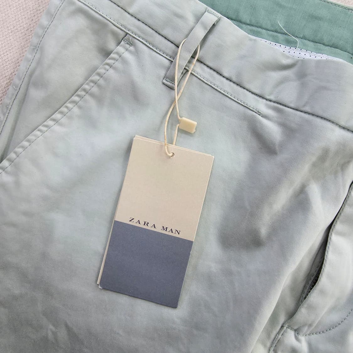 [44] 새상품 자라 남성 민트 면 치노팬츠 1231J 상품이미지6