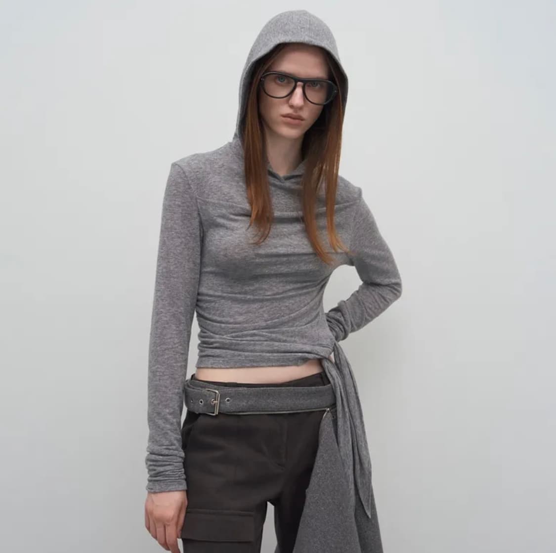 엘씨디씨티엠 lcdc tm 언발란스 프릴 후디 멜란지그레이 상품이미지5