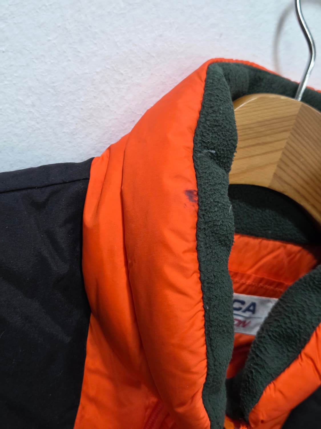 Nautica 오렌지/블랙패치 다운  패딩 점퍼 M Y2K 상품이미지5
