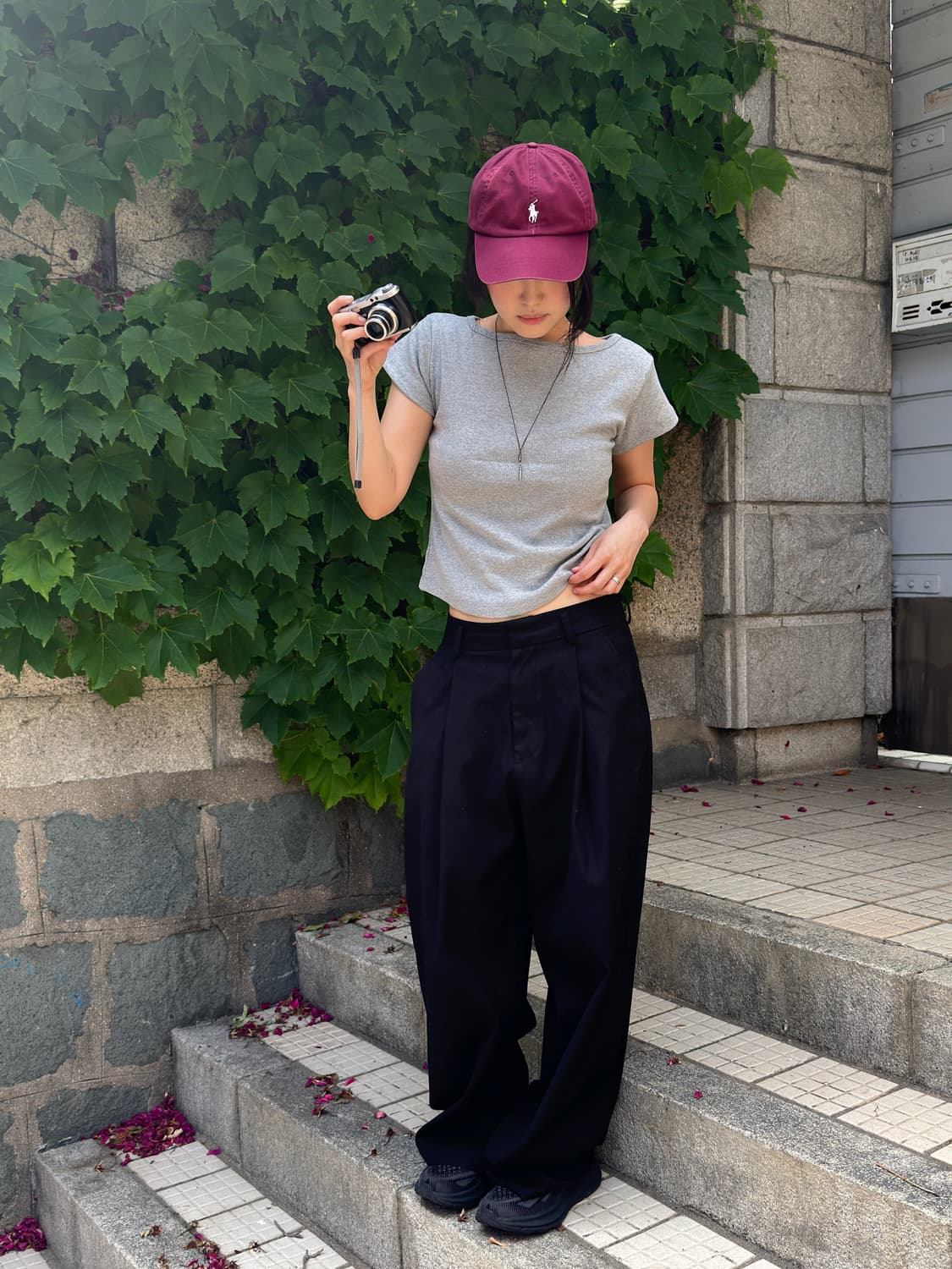 새상품) 세미 보트넥 슬림핏 반팔티셔츠 그레이 상품이미지4