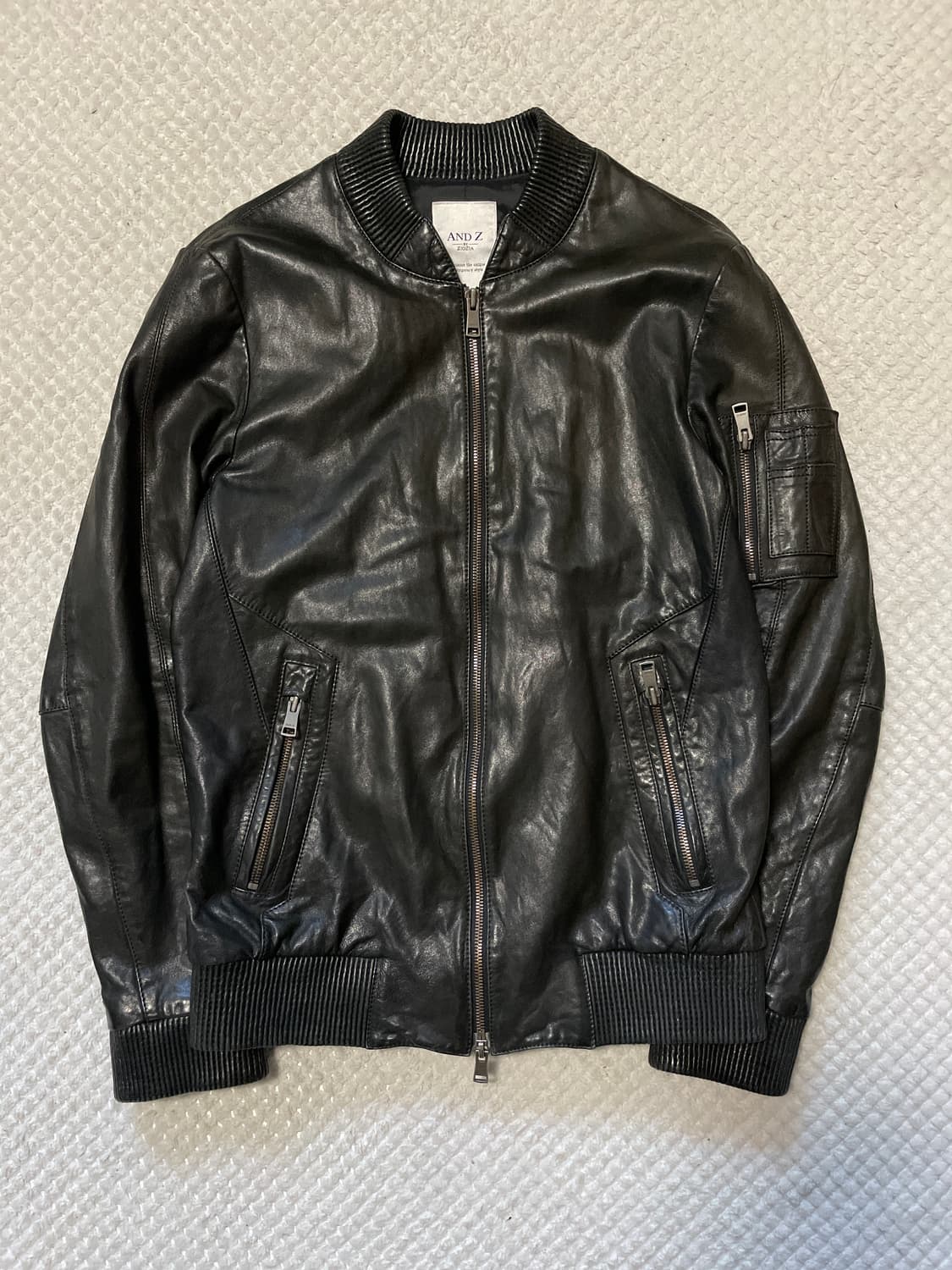 AND Z 웨스턴 무드 2WAY 램스킨 양가죽 바이커 레더 자켓 상품이미지1