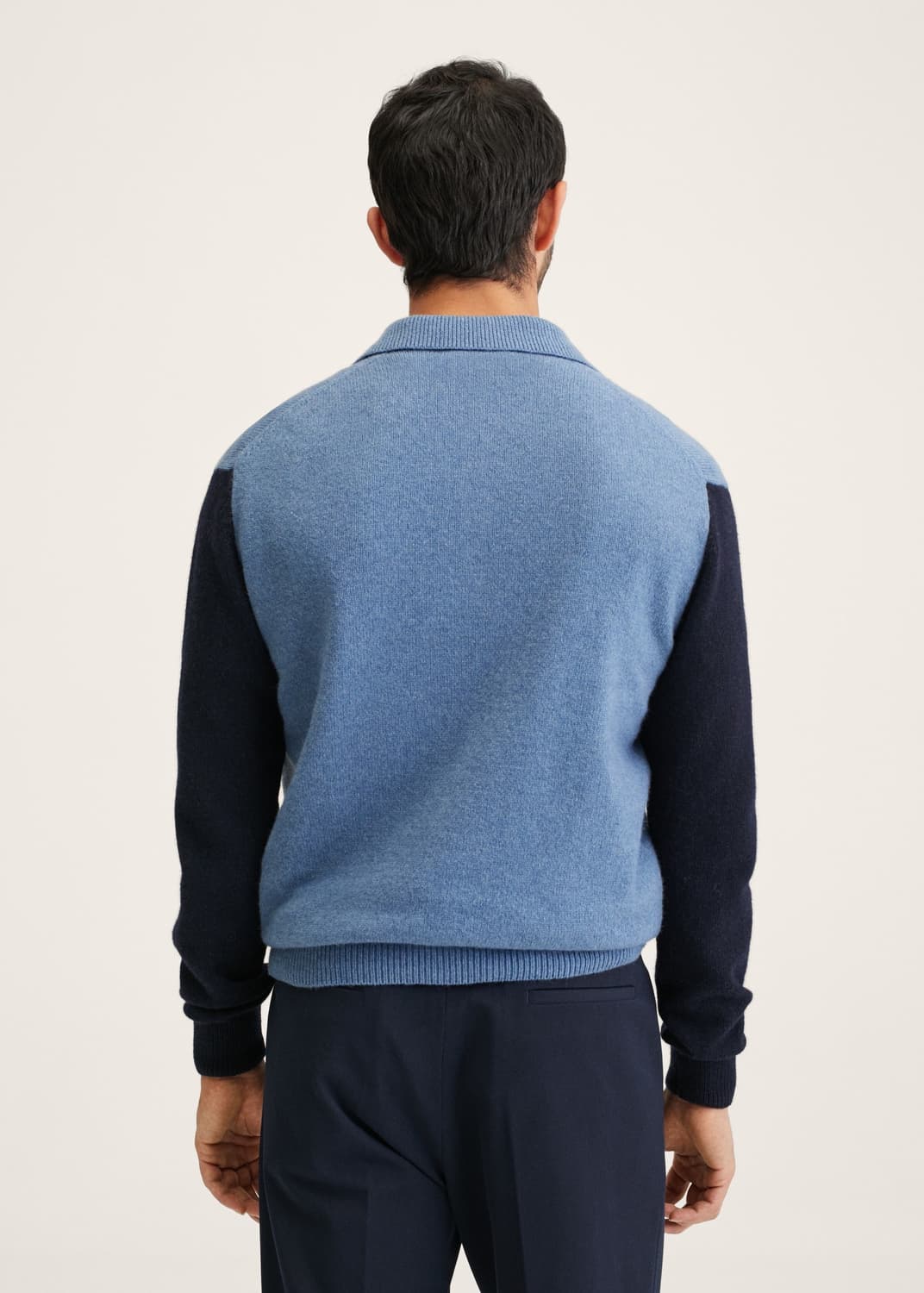 MANGO 망고 이태리 울 캐시미어 니트 배색 폴로 셔츠 상품이미지4