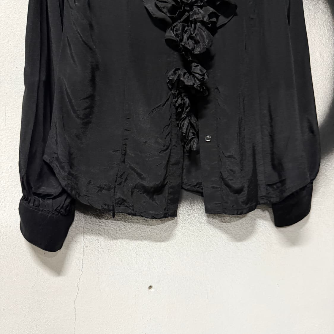 VTG 빈티지 긱시크 펑크 블랙 프릴 러플 디테일 셔츠 블라우스 상품이미지4