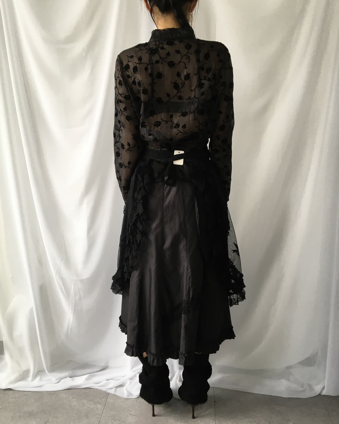 ribbon pattern lace trimming apron 상품이미지10