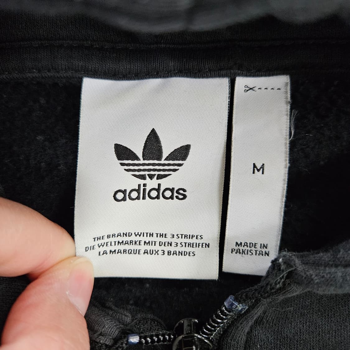 [M] 아디다스 트레포일 에센셜 블랙 후드 집업 자켓 0115YH2 상품이미지3