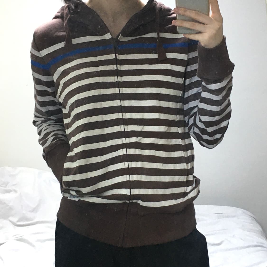 [새상품] Uglz 브라운 스트라이프 후드집업 상품이미지2