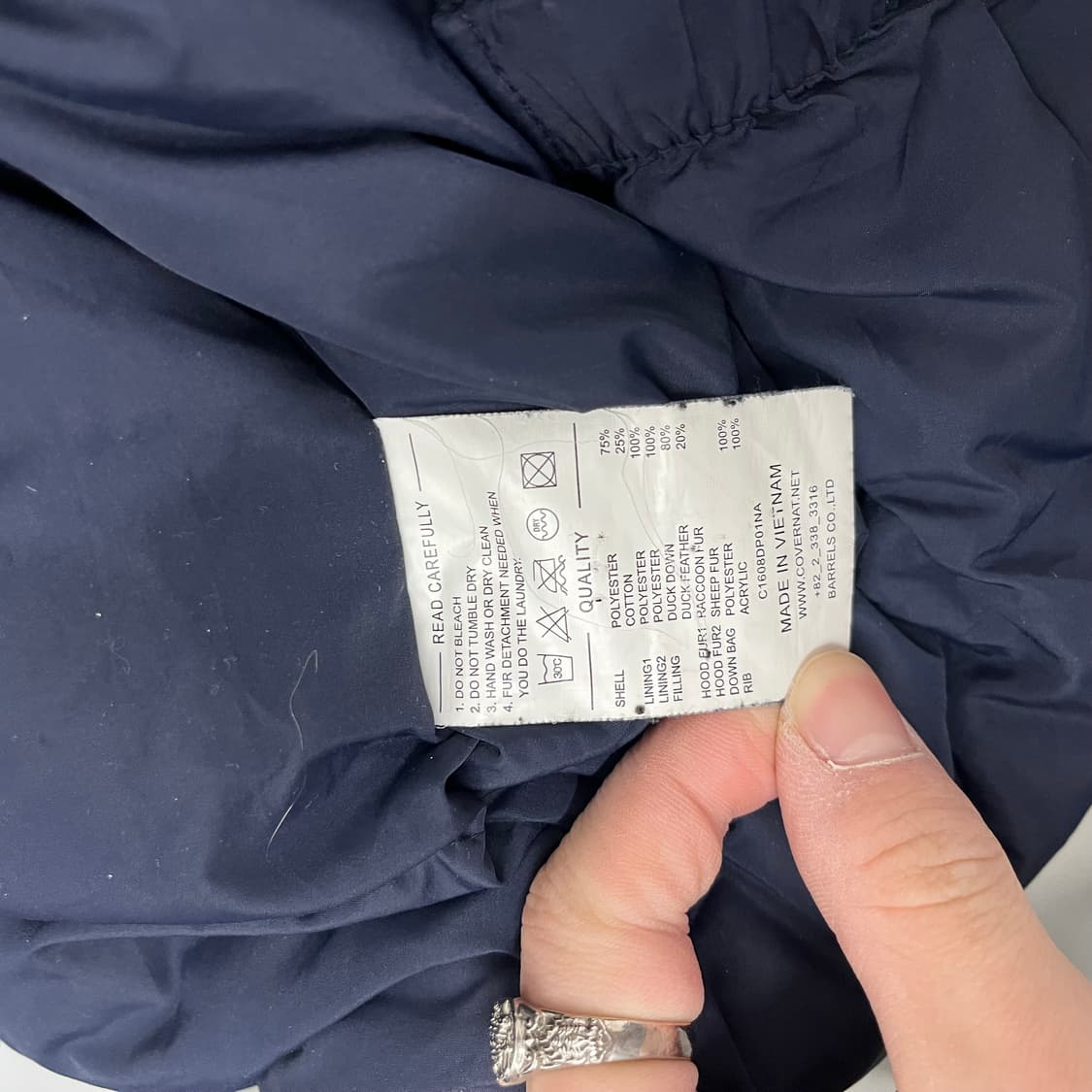 커버낫 네이비 후드 다운 패딩 자켓 남 XL 상품이미지9