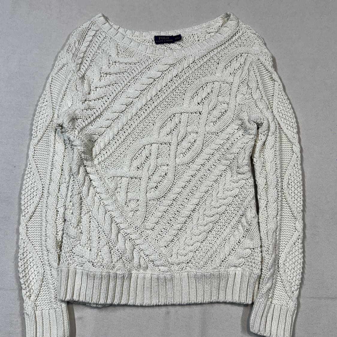 S) 폴로 랄프로렌 믹스 케이블 코튼 니트 아이보리 상품이미지2