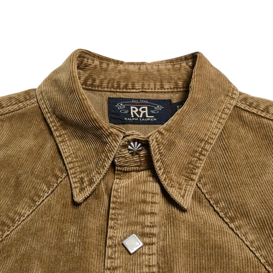[S] RRL 더블알엘 슬림핏 코듀로이 웨스턴 셔츠 브라운 상품이미지6