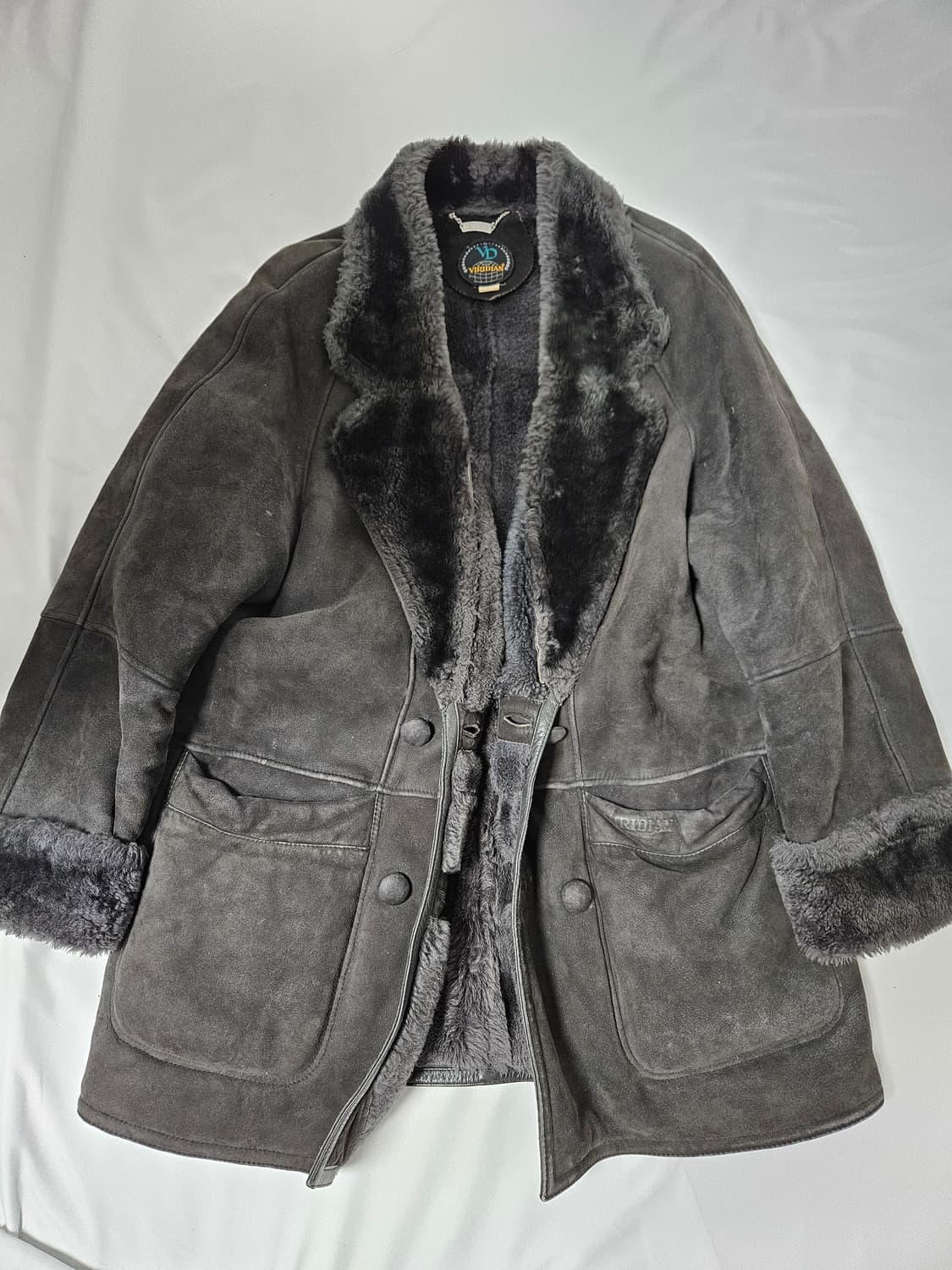 VIRDIAN 양가죽 양털 리얼레더 무스탕 코트 자켓 빈티지 다크 110 상품이미지1