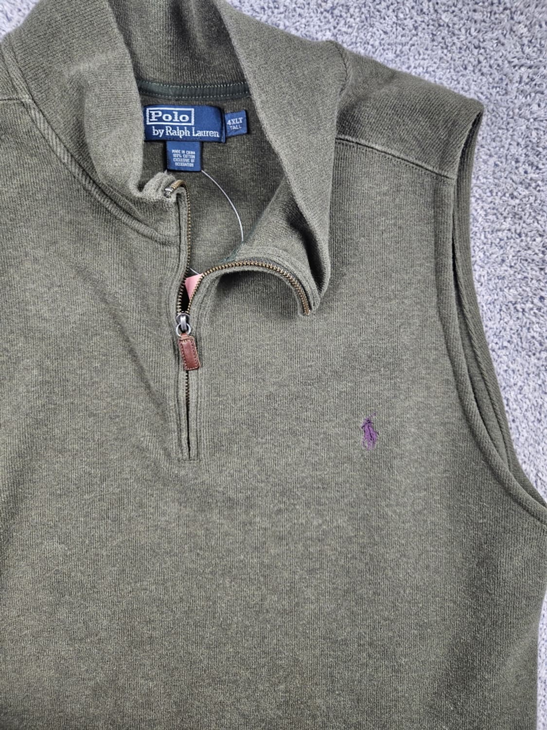 폴로랄프로렌 커팅커스텀 코튼 하프 니트집업 베스트 (4XL)/ 10507 상품이미지9