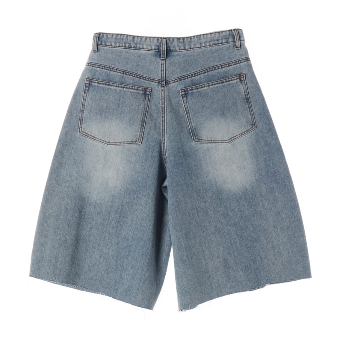 낫포너드 워싱 와이드 컷오프 데님 하프 팬츠 L 상품이미지2