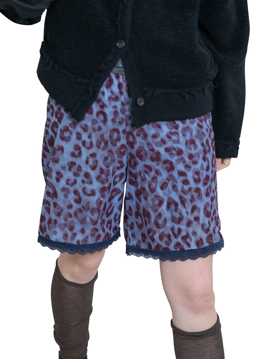 [F]퍼버즈 26ss 레이스 슬립 쇼츠/네이비 상품이미지1