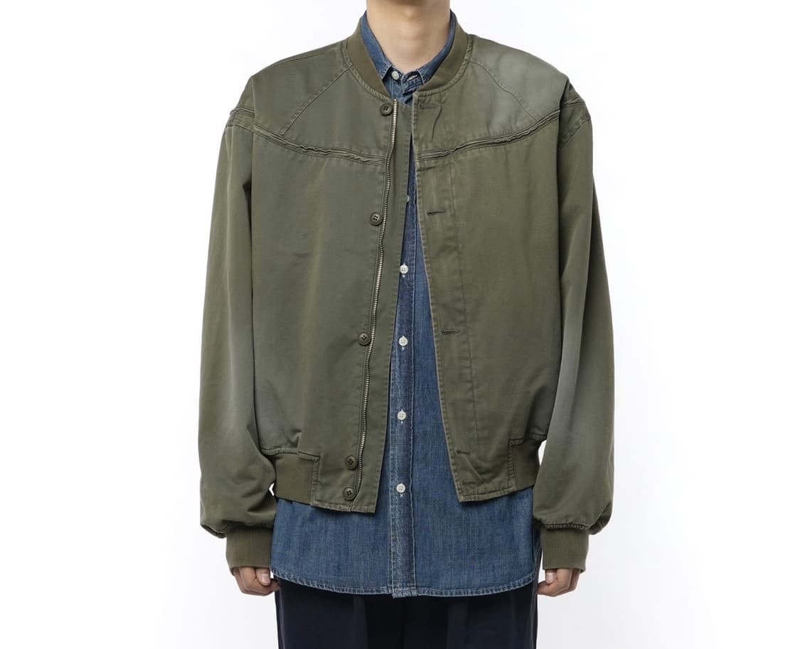 이얼즈어고 워싱 블루종 점퍼 카키 상품이미지2