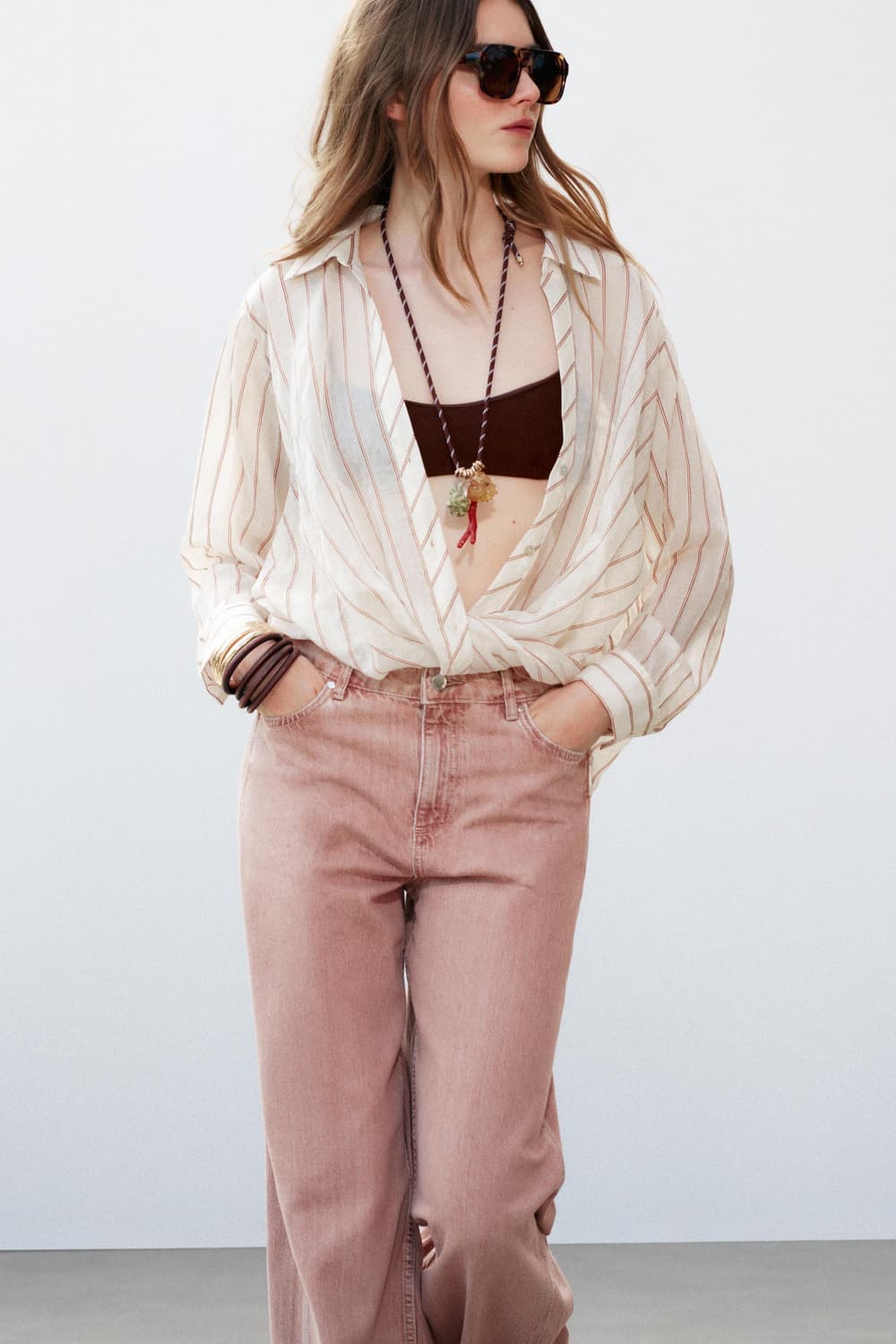 ZARA 자라 와이드 레그 미드라이즈 데님진 상품이미지2