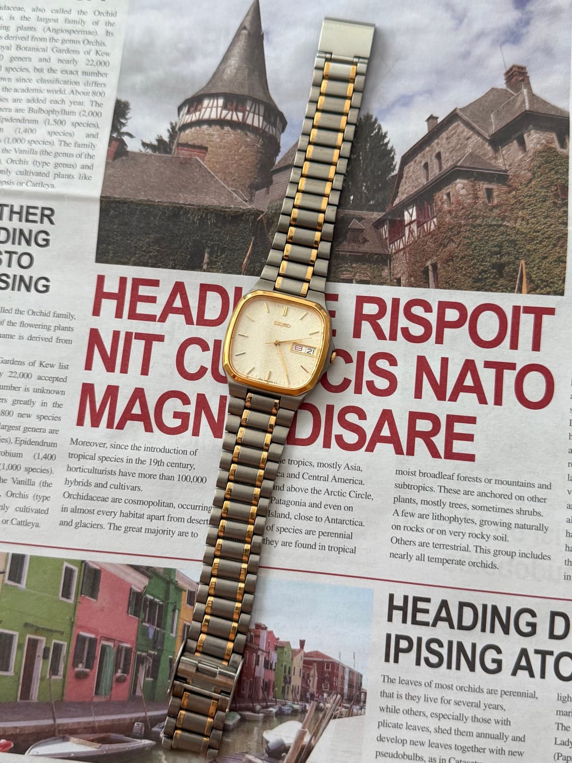 Seiko 세이코 쿼츠 티타늄 콤비 리넨 다이얼 Day-Date 1999 상품이미지3