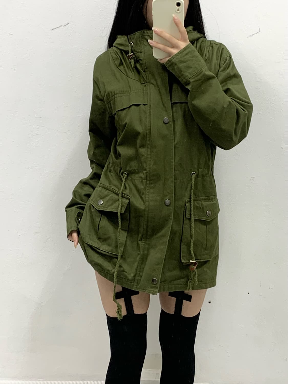 [TIJISHOP] 그린 y2k 야상 후드 자켓 상품이미지2