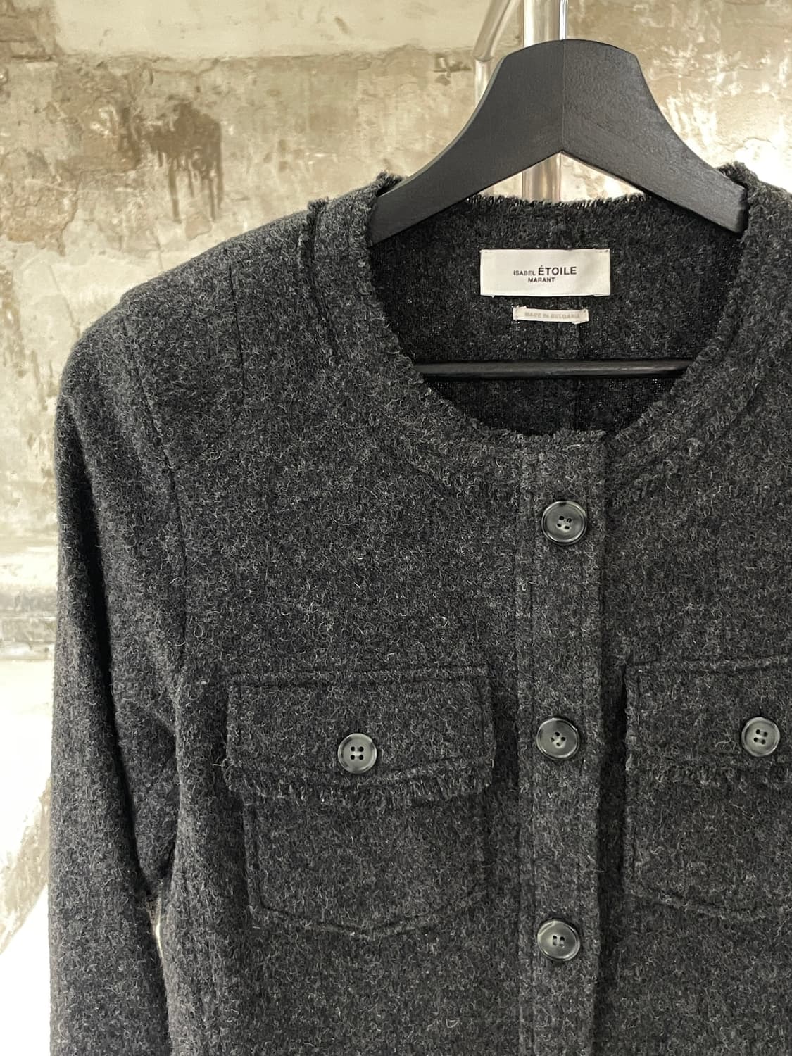 이자벨 마랑 에뚜왈 차콜 체스트 포켓 울 셔츠 상품이미지2