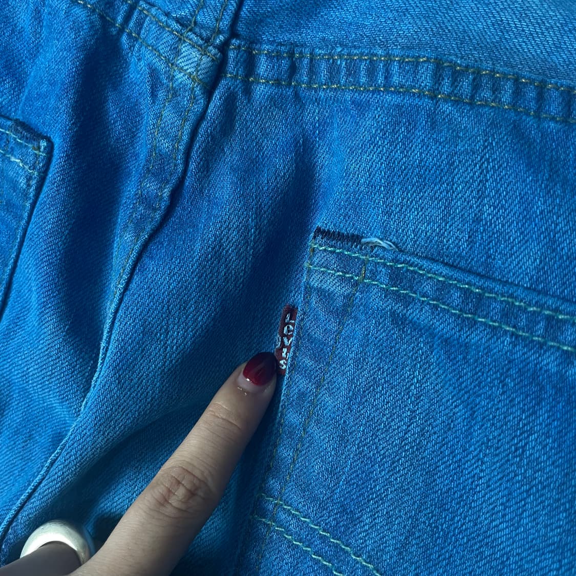 (32) 리바이스 501 코발트블루 버튼플라이 데님 팬츠 상품이미지8