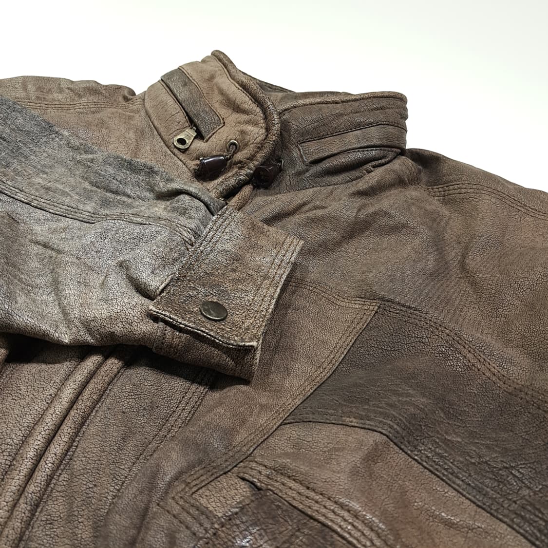CL935 M 밀란레더웨어 80s 가죽 브라운 자켓 상품이미지6