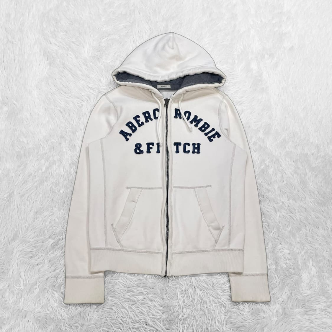 아베크롬비 아치 로고 후드집업 아이보리 상품이미지2