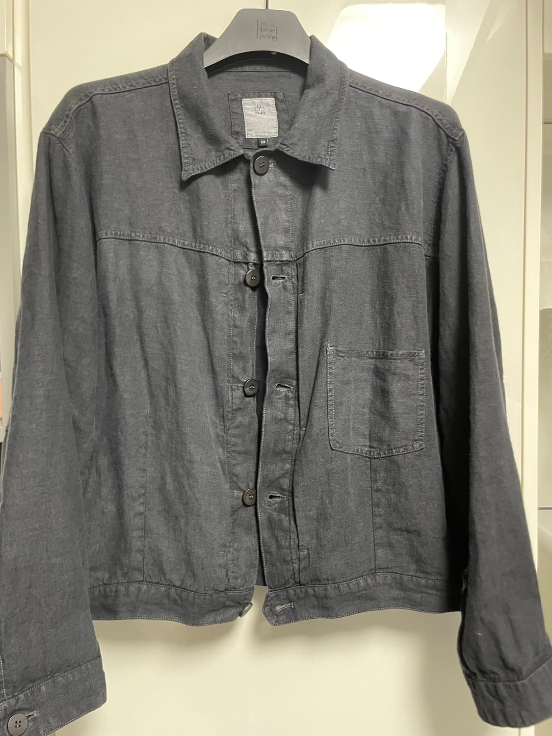 2) 폴리테루 린넨 트러커 자켓 잉크 퍼플 상품이미지2