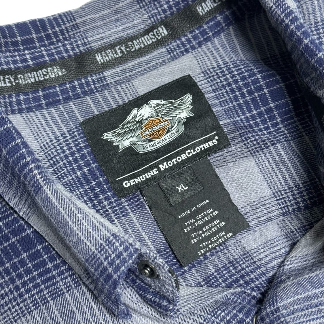 할리데이비슨 H.D 체크 견장 셔츠 XL 상품이미지3
