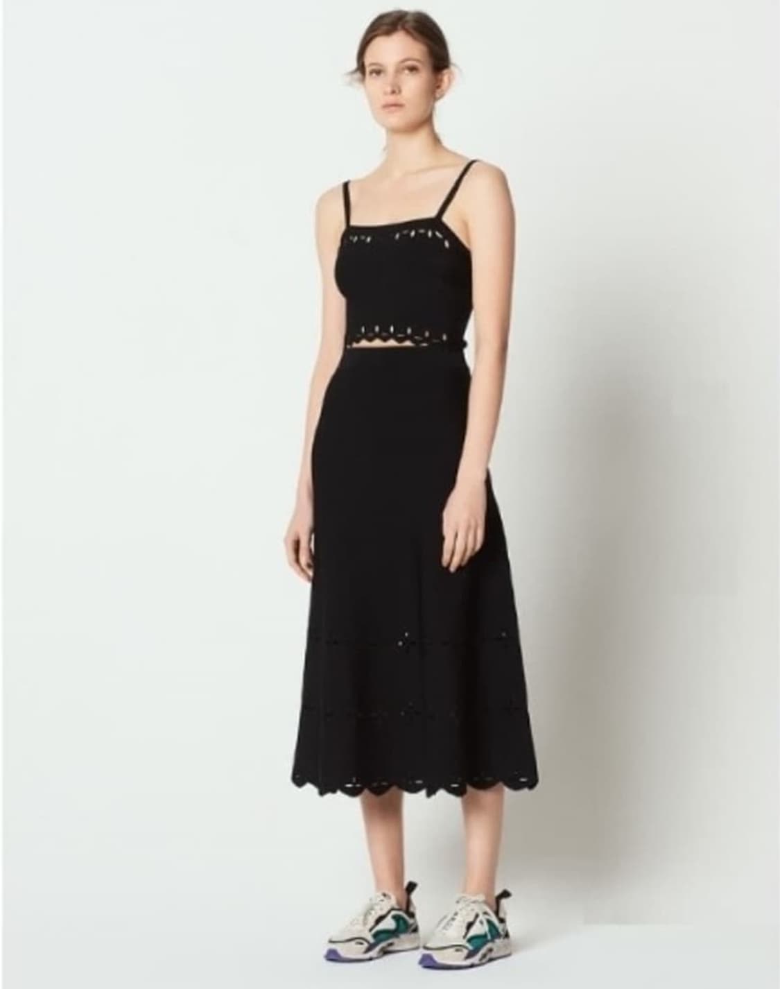 산드로 니트 플레어 펀칭 디테일 A라인 스커트 XS사이즈 상품이미지1