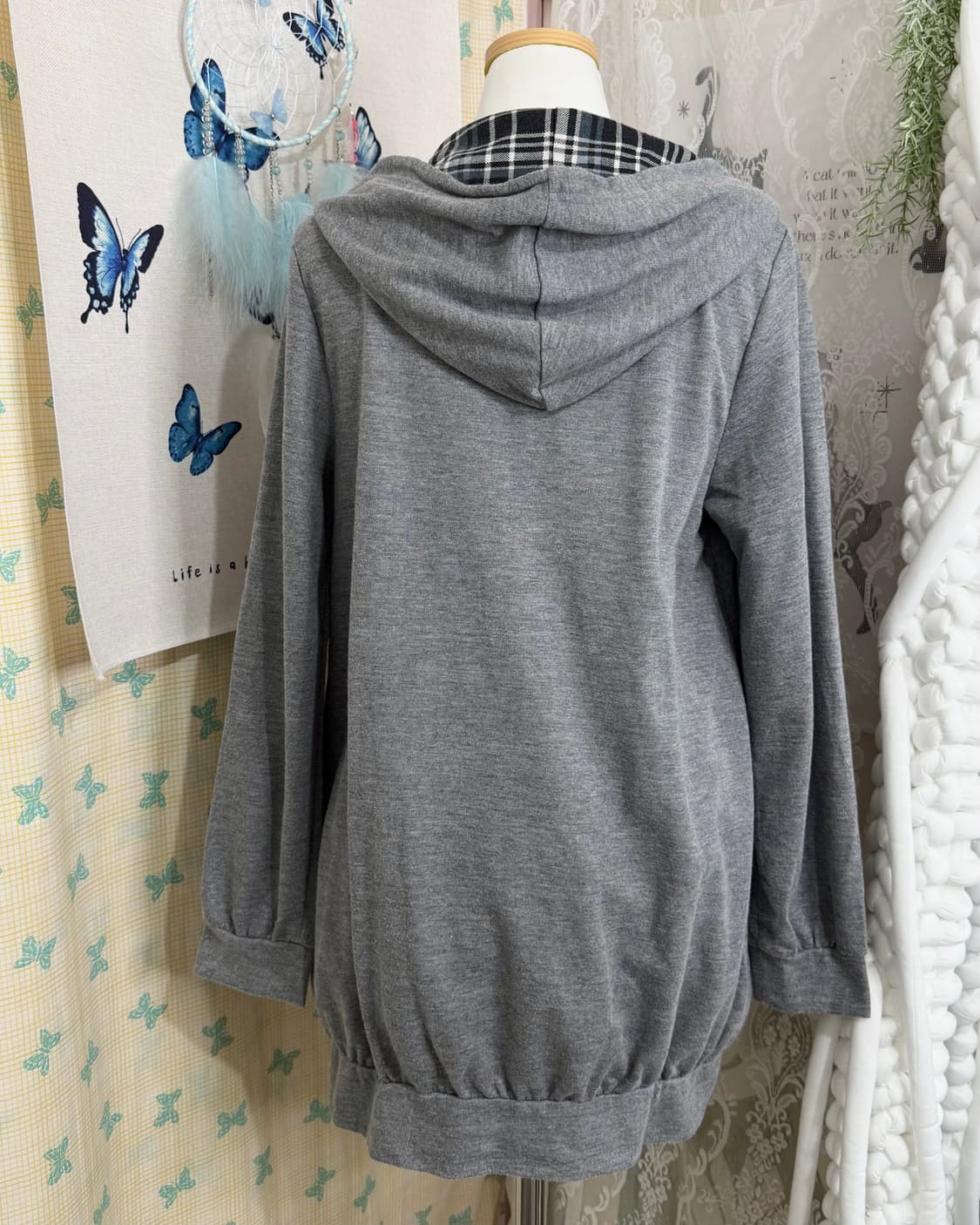 그레이 모리 후드 가디건 상품이미지5