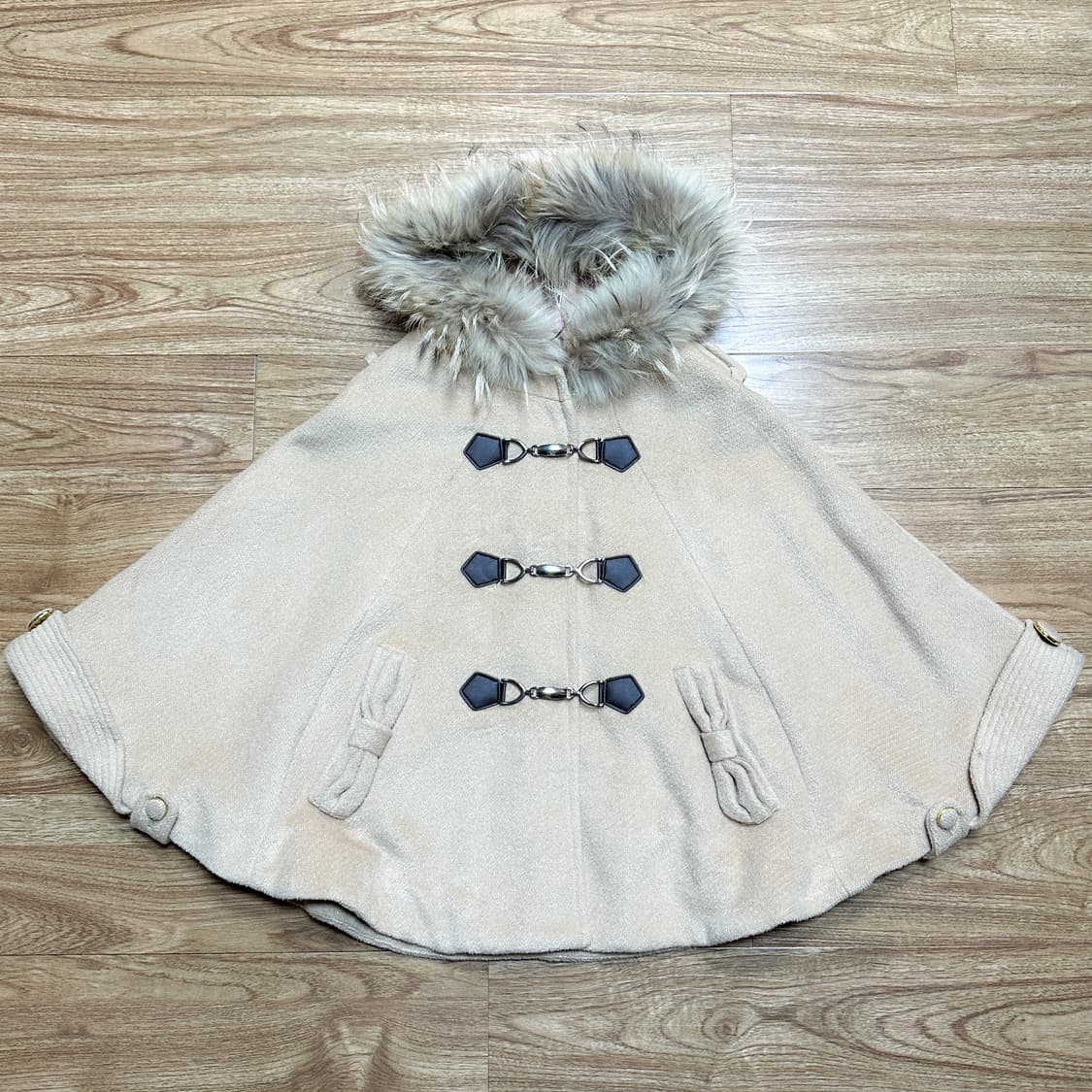 빈티지 리본 케이프 퍼 코트 망토 히메갸루 로걀 라떼 모리걸 짜잔씨 고딕 상품이미지1