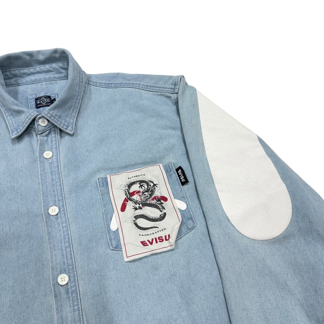 에비수 빅로고 빅다이콕 드래곤 데님 셔츠 블루 2XL 110 상품이미지2