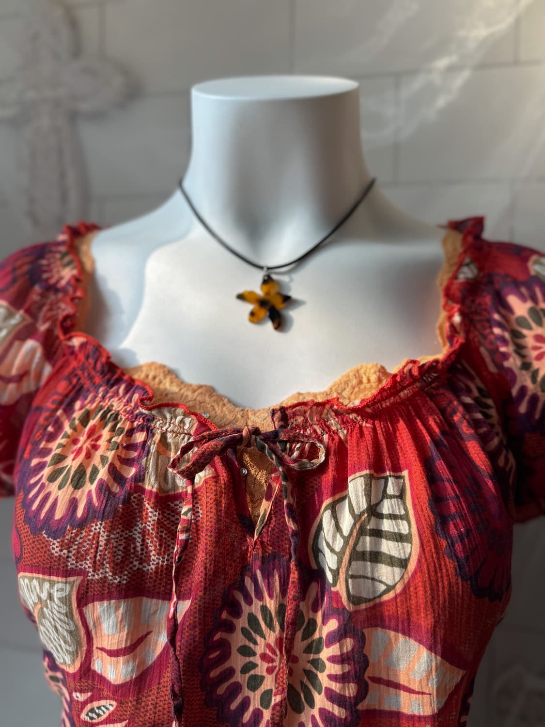 Hawaiian Puff Blouse 0373 상품이미지4