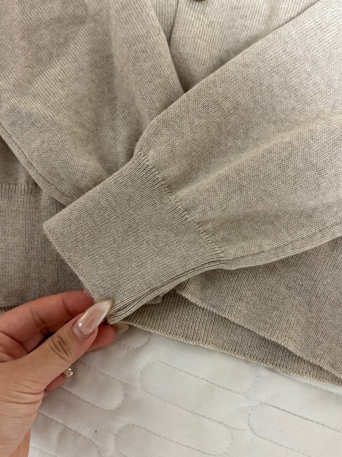 메종키츠네 폭스패치 가디건 라이트베이지멜란지 상품이미지2