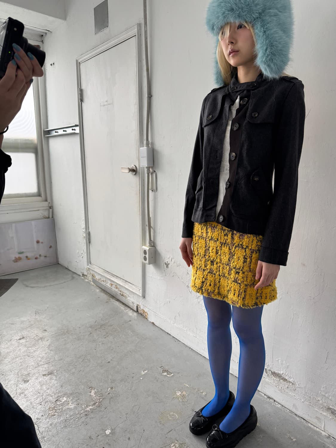 yellow vintage pattern mini skirt 상품이미지4