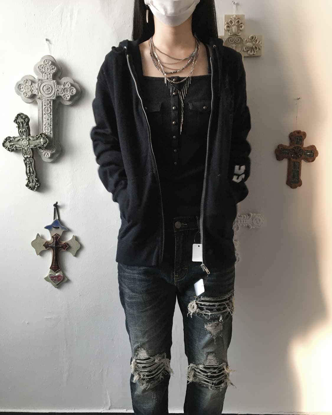 Back printing hood zip up 상품이미지5
