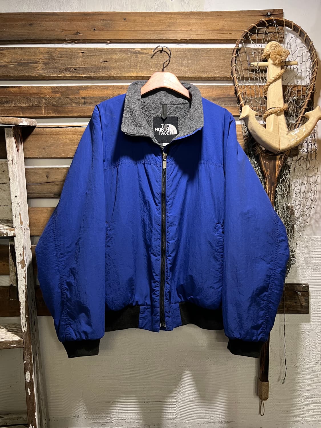 [L]90's 노스페이스 Made in USA 블루 나일론 웜업 자켓 상품이미지1