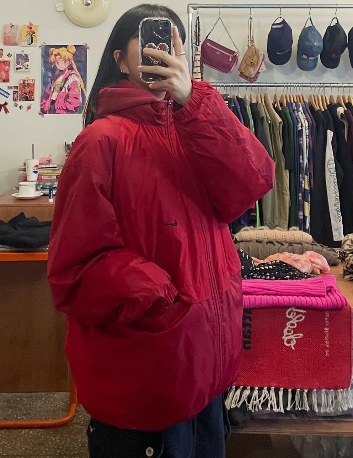 나이키 레드 바람막이 자켓 [무배] 상품이미지1