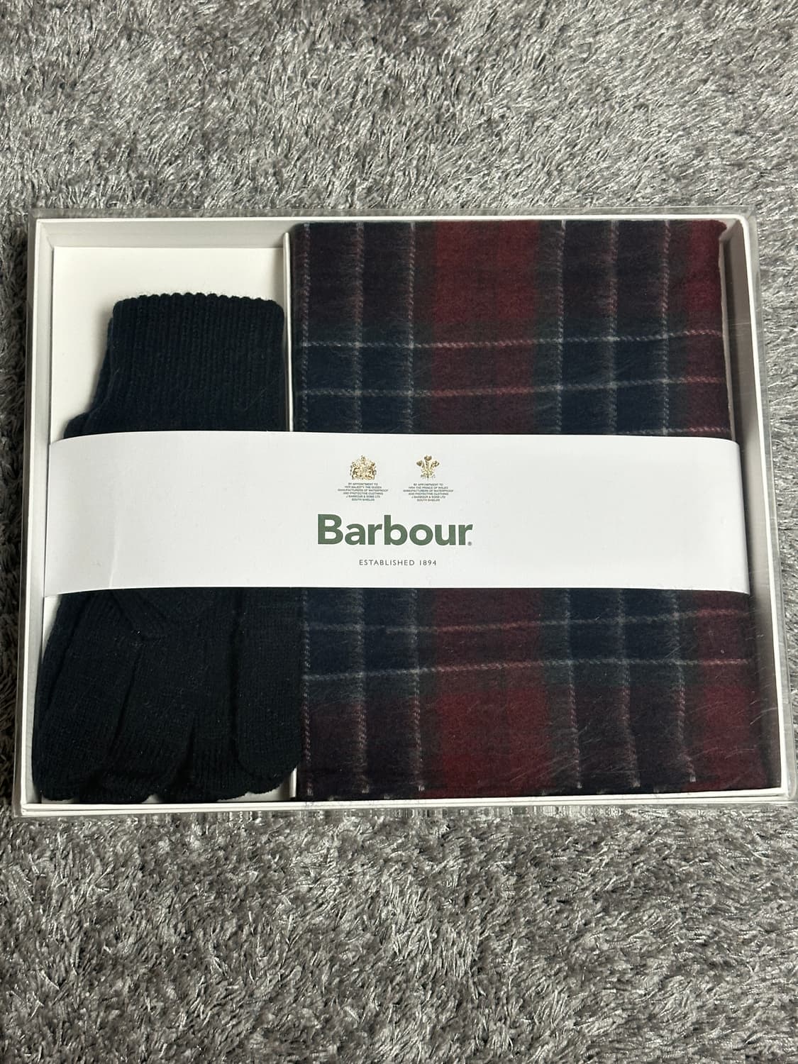 새상품) 바버 울 머플러 장갑 기프트 세트 상품이미지1