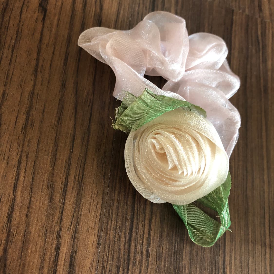 스크런치 새상품 일괄 곱창 헤어슈슈 화이트 로맨틱 발레코어 장미 로즈 오 상품이미지3