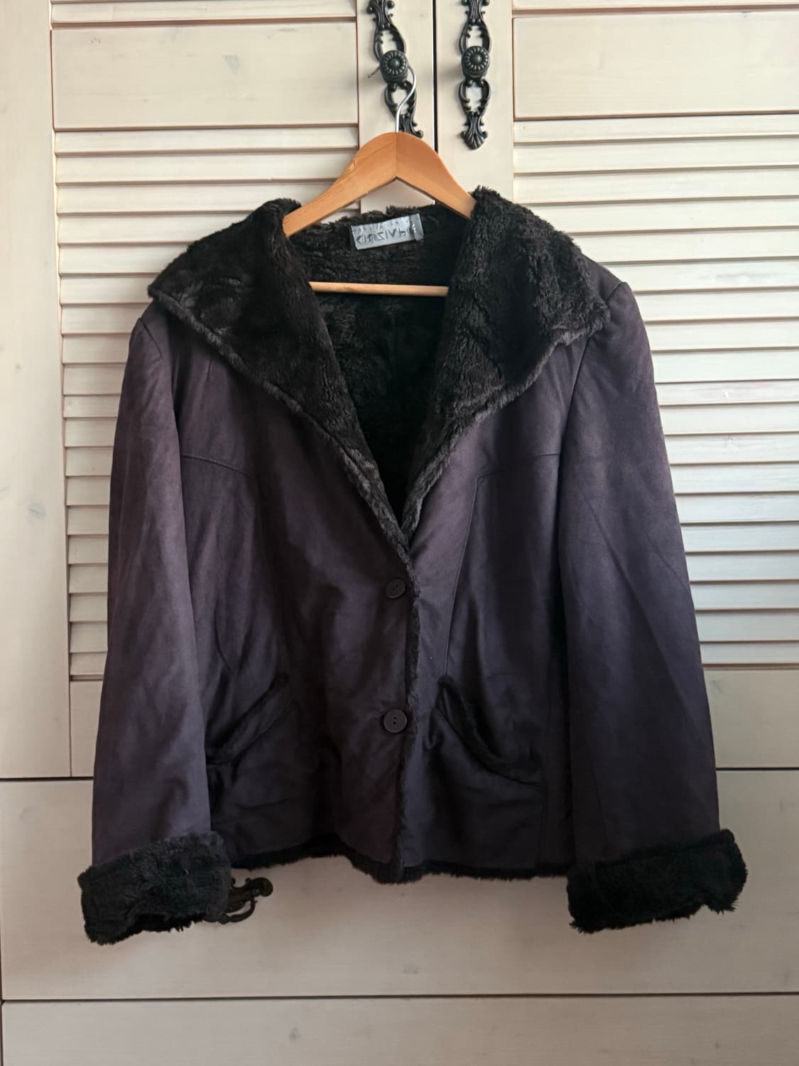 일본빈티지 초코 무스탕 블레이저 라떼갸루 파우닝133 샵오공이 와이즈걸 상품이미지1