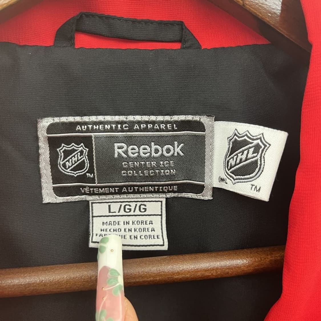 리복 NHL 허리케인스 올드스쿨 오버핏 바람막이 자켓 L C11356 상품이미지5