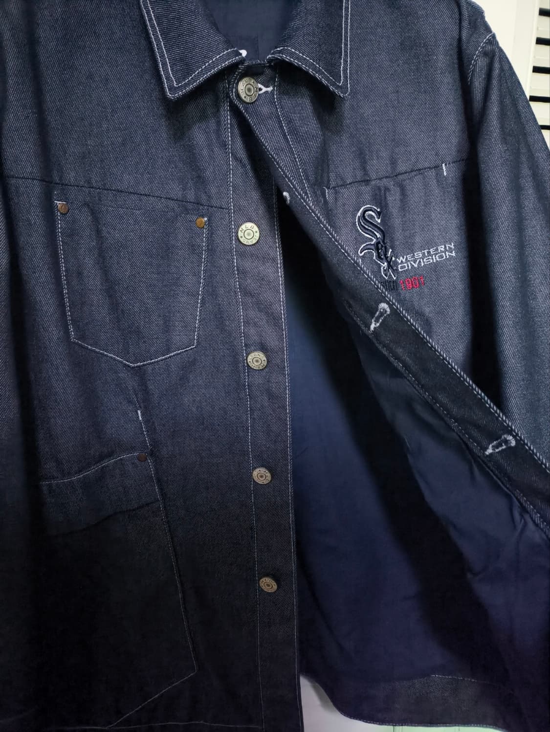 105 00's MLB 엠엘비 시카고 화이트삭스 데님자켓 상품이미지6