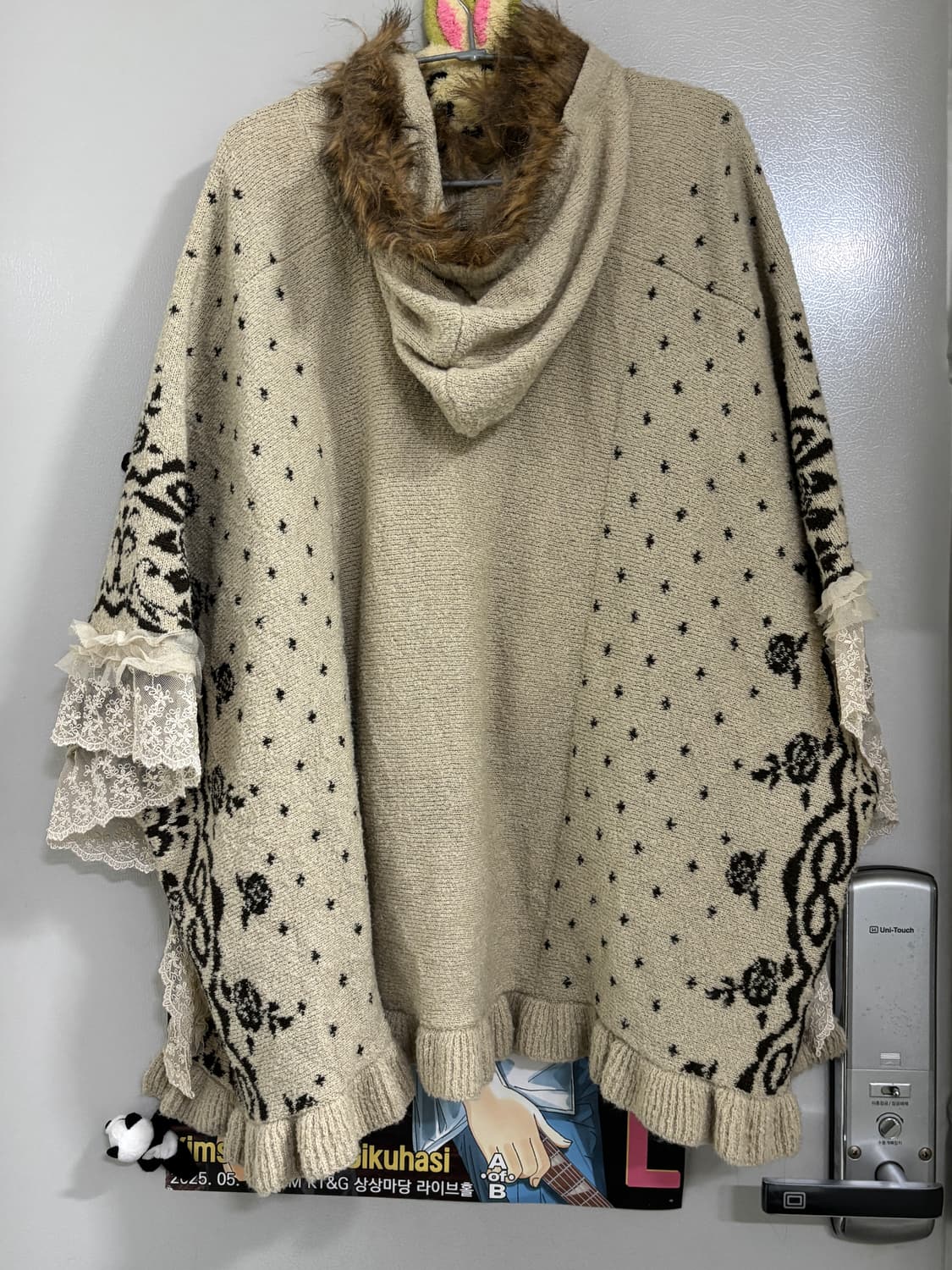 엑시즈팜 레이스 니트 케이프 판초 판쵸  라떼갸루 모리걸 히메 상품이미지4