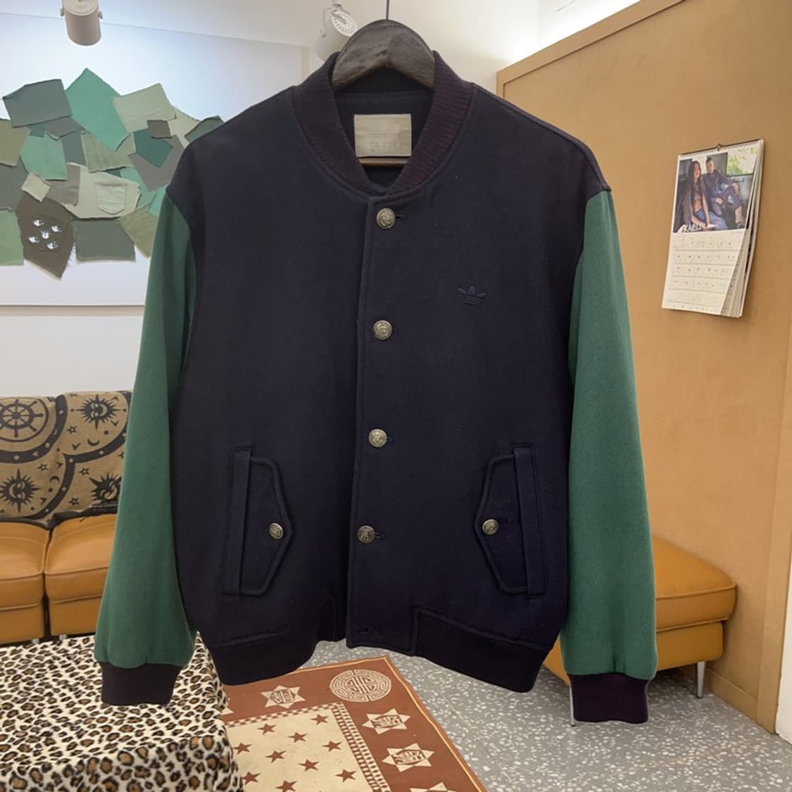 아디다스 레트로 90's 딥그린 슬리브 바시티 자켓 105 C09275 상품이미지3