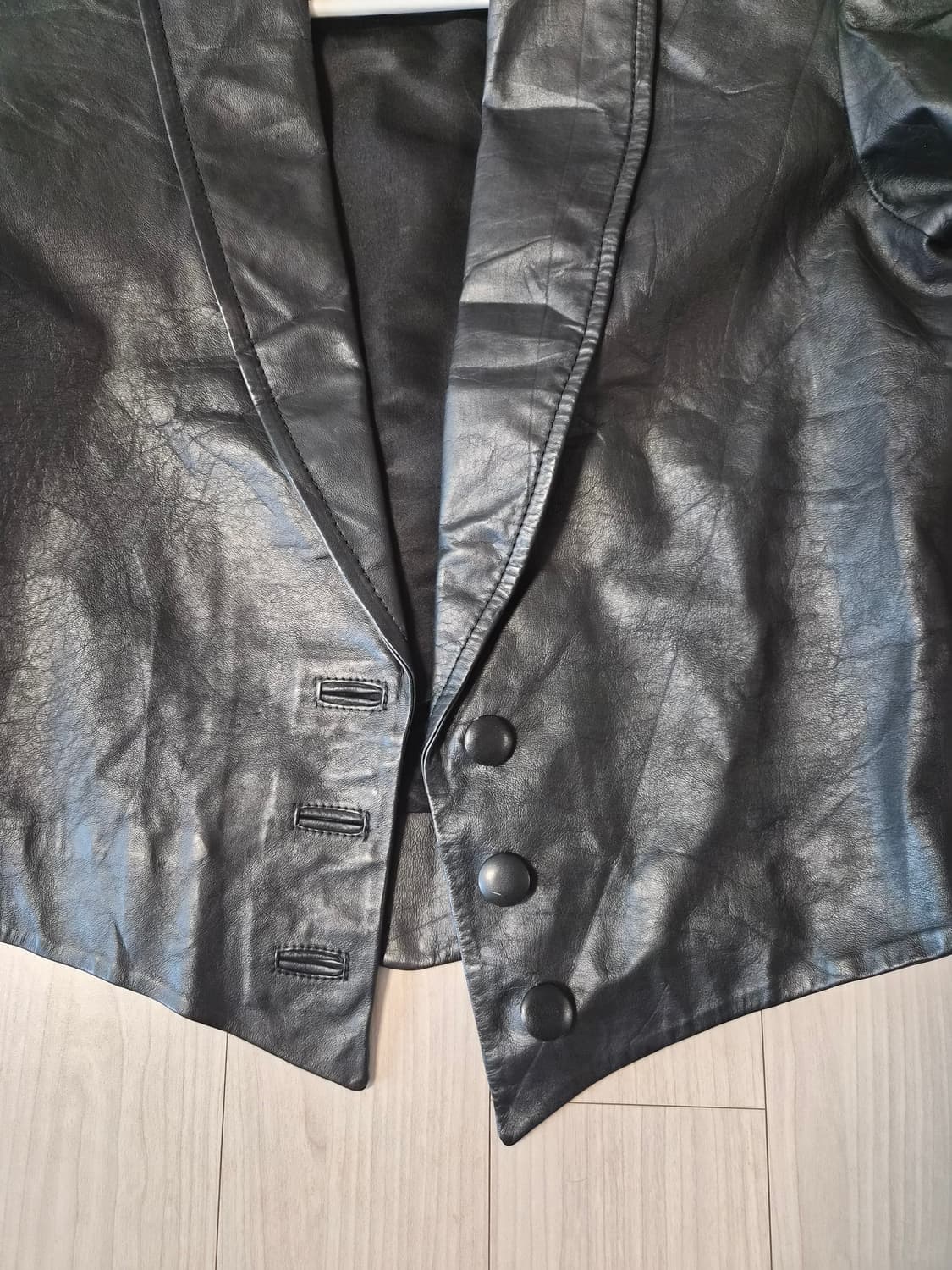 [희귀/빈티지] 브라질산 천연 가죽 숄더 퍼프 크롭 자켓 상품이미지3